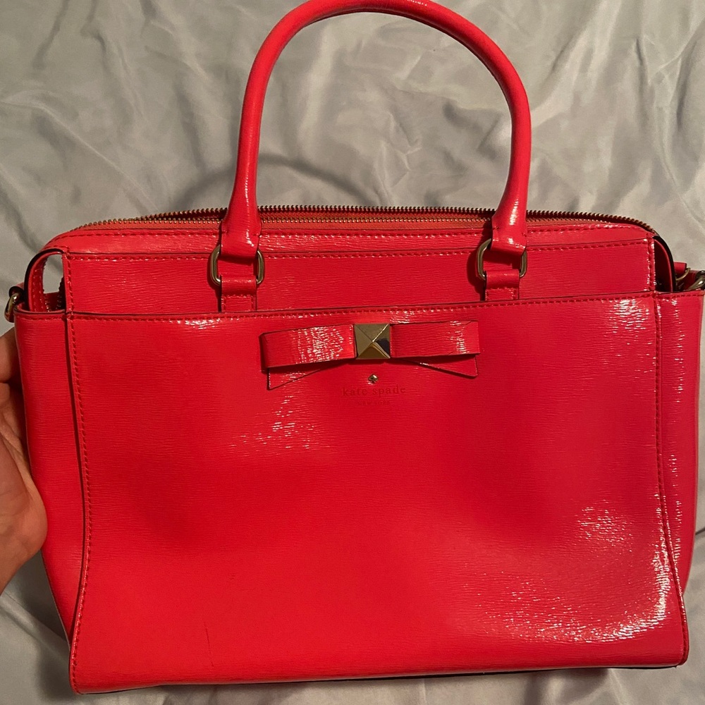 Kate Spade Geranium Bright Pink Bow Tie Handbag- Barbie pink!